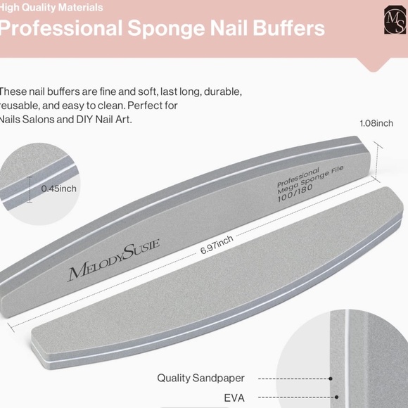 🌺MelodySusie 1 Box: 10 Washables Grey Nails Files 🌺 - Picture 6 of 14
